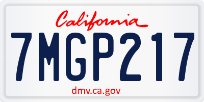 CA license plate 7MGP217