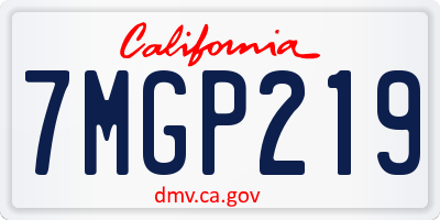 CA license plate 7MGP219