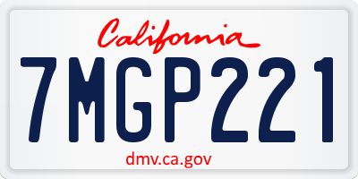 CA license plate 7MGP221