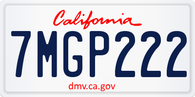 CA license plate 7MGP222