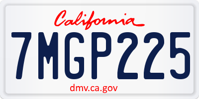 CA license plate 7MGP225