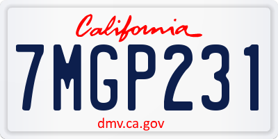 CA license plate 7MGP231