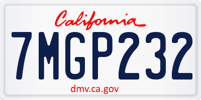CA license plate 7MGP232