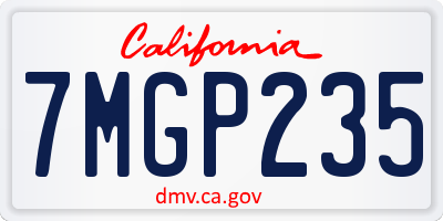 CA license plate 7MGP235