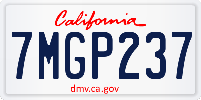 CA license plate 7MGP237