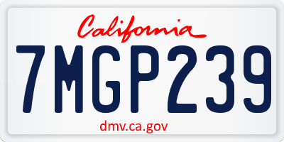 CA license plate 7MGP239