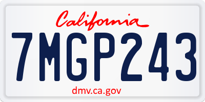 CA license plate 7MGP243