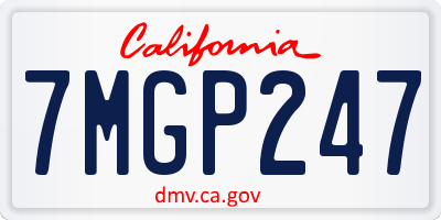 CA license plate 7MGP247