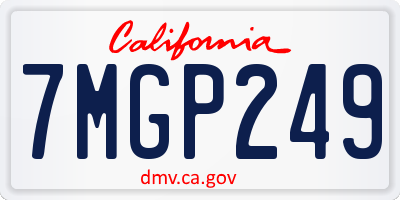 CA license plate 7MGP249