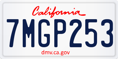 CA license plate 7MGP253