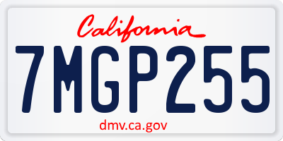 CA license plate 7MGP255