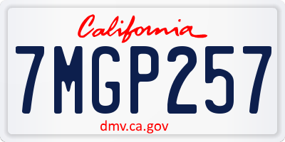 CA license plate 7MGP257