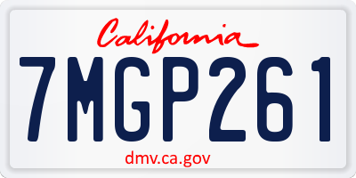 CA license plate 7MGP261