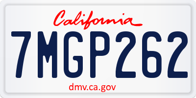 CA license plate 7MGP262
