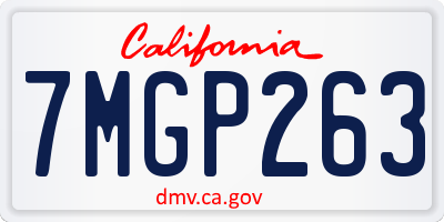 CA license plate 7MGP263