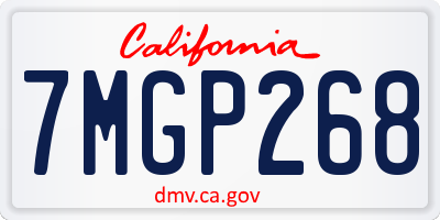 CA license plate 7MGP268