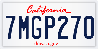CA license plate 7MGP270