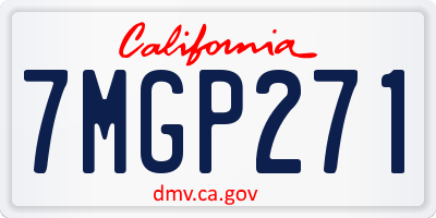 CA license plate 7MGP271
