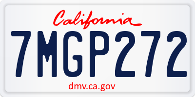 CA license plate 7MGP272