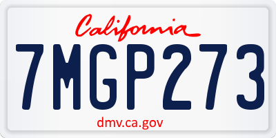 CA license plate 7MGP273