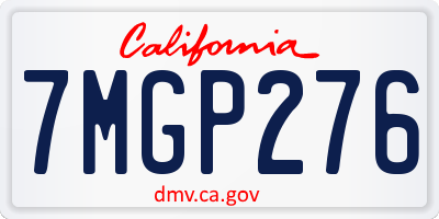 CA license plate 7MGP276