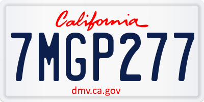 CA license plate 7MGP277