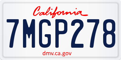 CA license plate 7MGP278