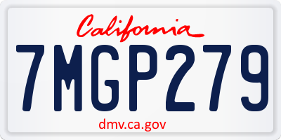 CA license plate 7MGP279