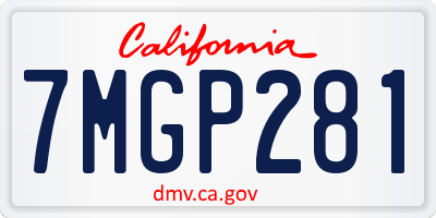 CA license plate 7MGP281