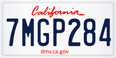 CA license plate 7MGP284