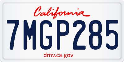 CA license plate 7MGP285