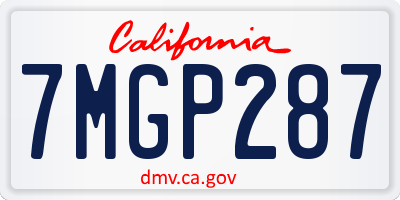 CA license plate 7MGP287