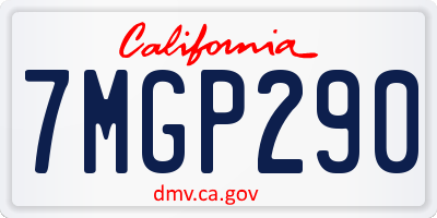 CA license plate 7MGP290