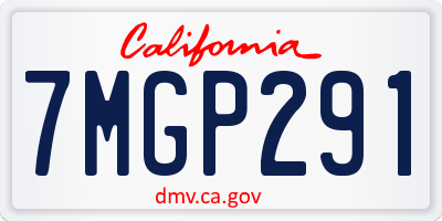 CA license plate 7MGP291