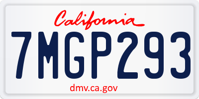 CA license plate 7MGP293