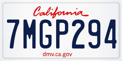 CA license plate 7MGP294