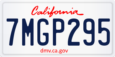 CA license plate 7MGP295