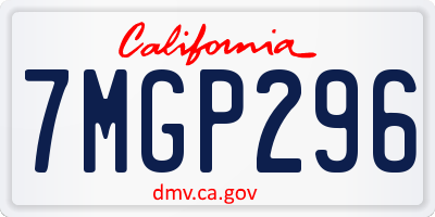 CA license plate 7MGP296