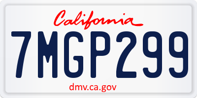 CA license plate 7MGP299