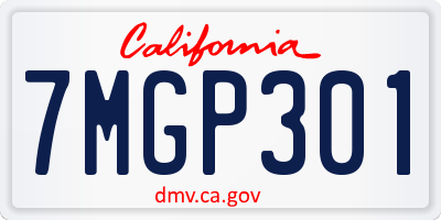 CA license plate 7MGP301