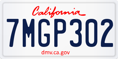 CA license plate 7MGP302