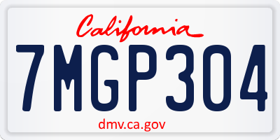 CA license plate 7MGP304