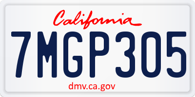 CA license plate 7MGP305