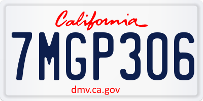 CA license plate 7MGP306