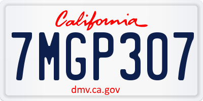CA license plate 7MGP307