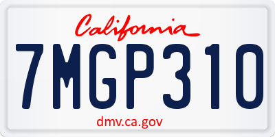 CA license plate 7MGP310