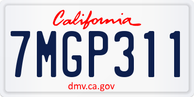 CA license plate 7MGP311