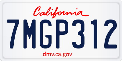 CA license plate 7MGP312