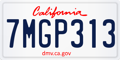 CA license plate 7MGP313