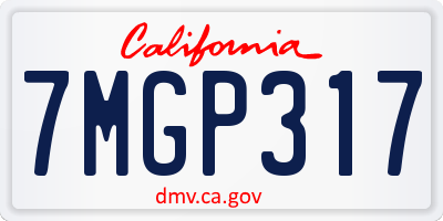 CA license plate 7MGP317